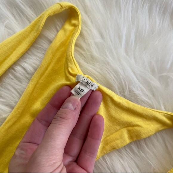 New J. Crew Lemon Yellow Empire Waist Midi Dress - Picture 4 of 5